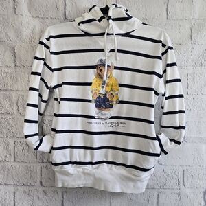 Polo by Ralph Lauren White and Black Striped Hoodie